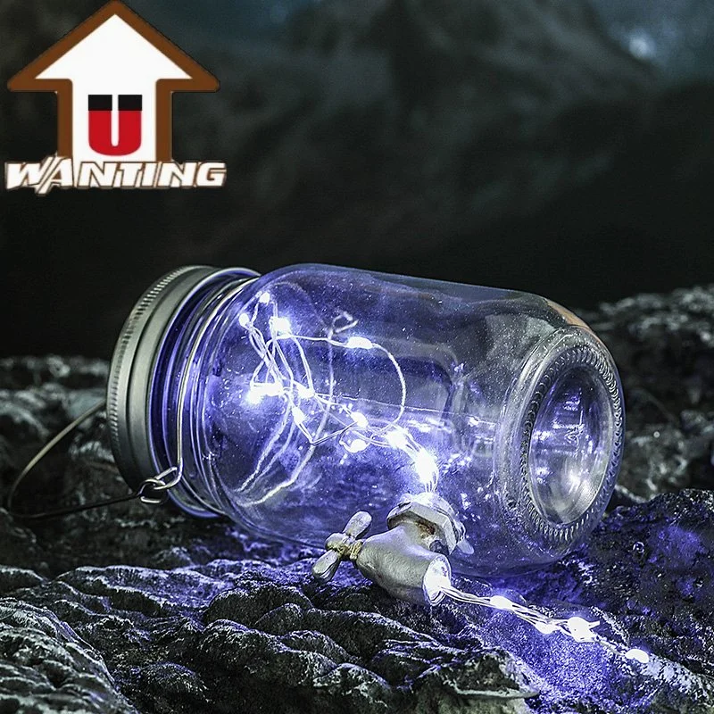 LED Mason Jar Light Outdoor Camping Ambient Lighting Waterproof Garden Home Lamp