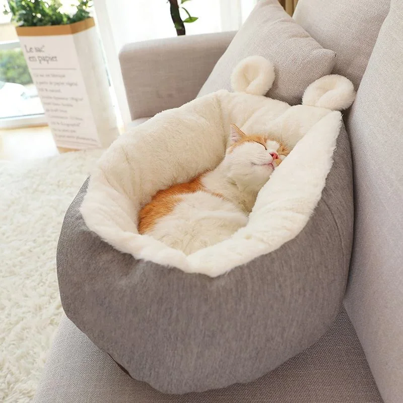 Invierno cálido Semi-cerrado moderno Dog Bed Luxury Pet Soft Cat Cama