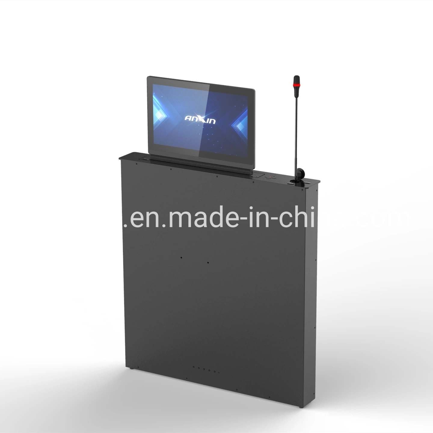 Equipamento de Escritório inteligente personalizado para o sistema de conferências da mesa de elevação do Monitor de LCD retrátil motorizada tudo em um sistema com microfone e Tela de Toque