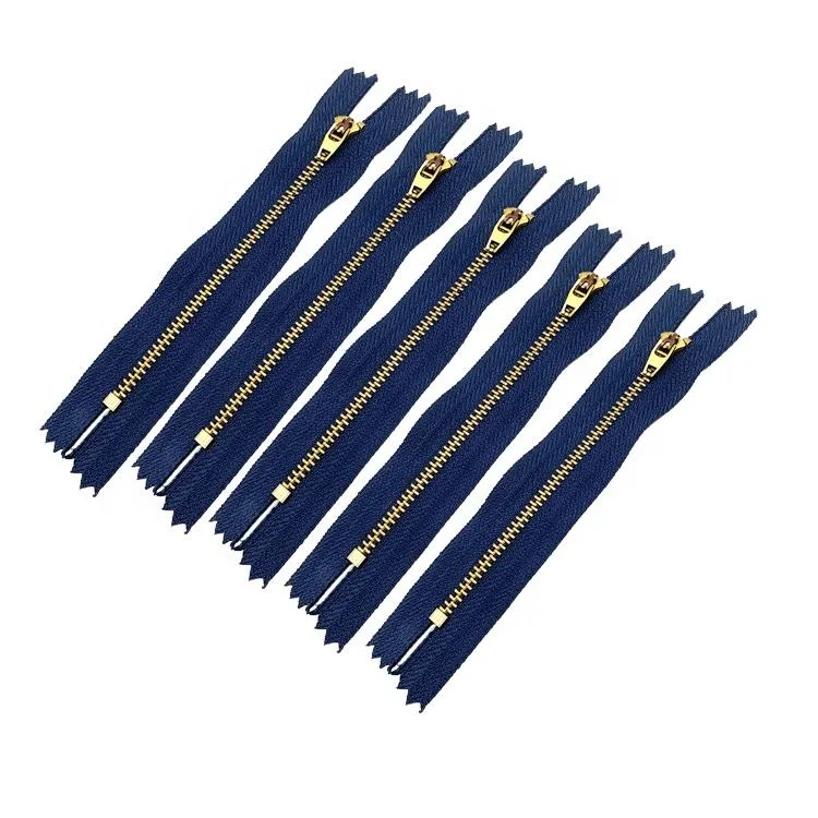 3# 5# Brass Yg Zipper com Semi Auto Controle deslizante de travamento para jeans