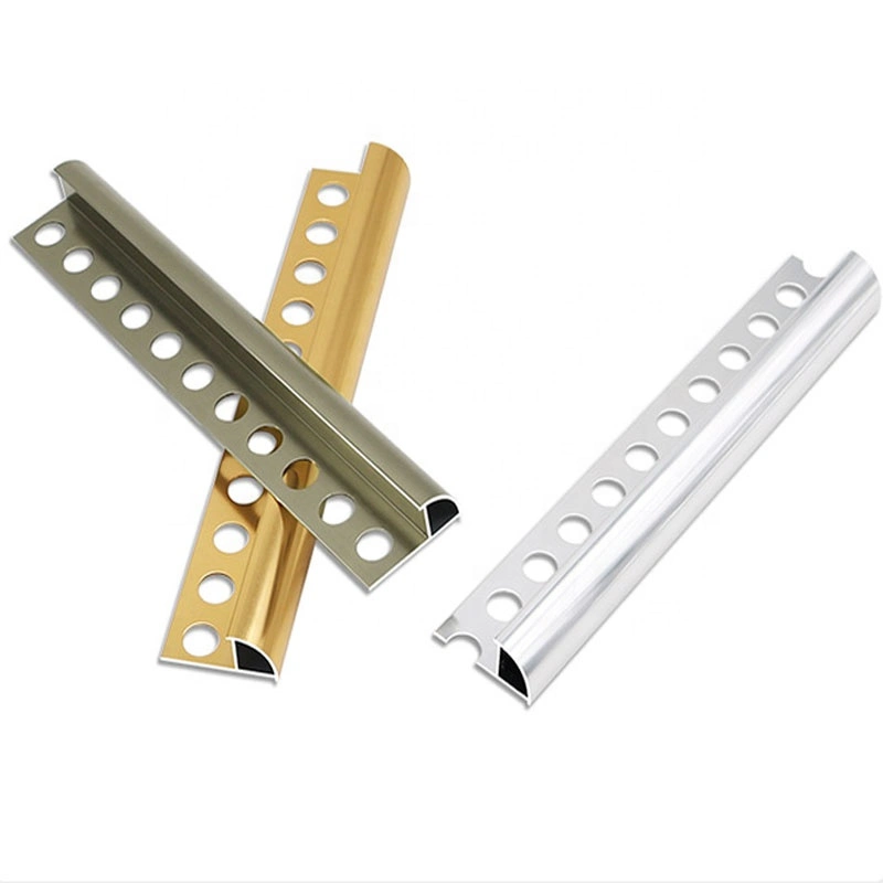 Decor Strip Aluminum Tile Trim 2021 New Hot Sale Round Corner Silver Black Gold Tile Accessories Aluminum Strip Decoration