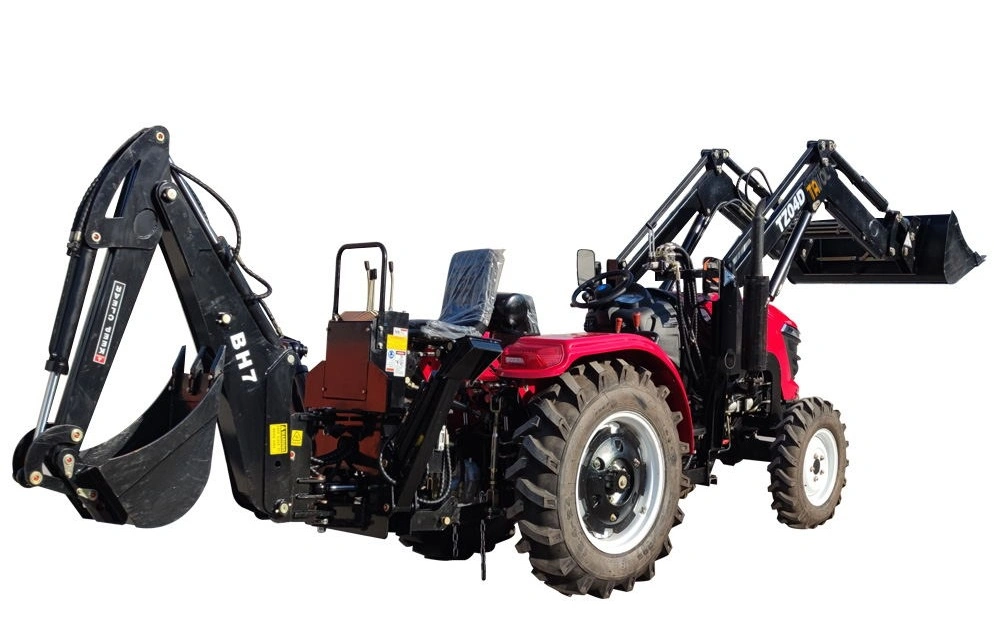 الجرارات A604 Wd-40 4 Wd 50 HP 60 HP 90 معدات ماكينات HP 70HP 4WD الزراعية مع مجرفة تحميل أمامية صغيرة الجرار بتور