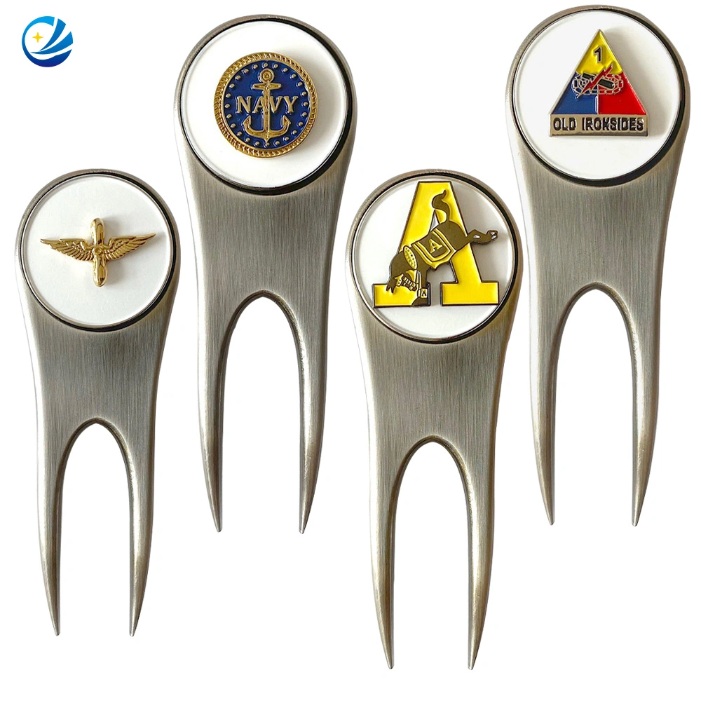 Marcador de bola de golfe e ferramenta de reparação de Divot de golfe personalizada Golf Divot Tool