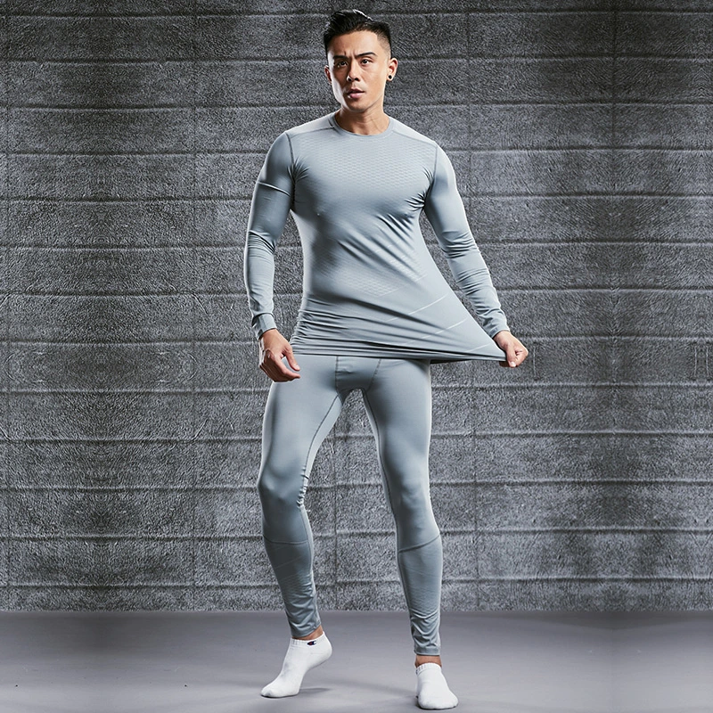 Ropa para hombre Trajes de atletismo Slim Fit Sport Shirt Leggings ajustados Conjunto de gimnasio Juego de trote para hombre conjunto de 2 piezas