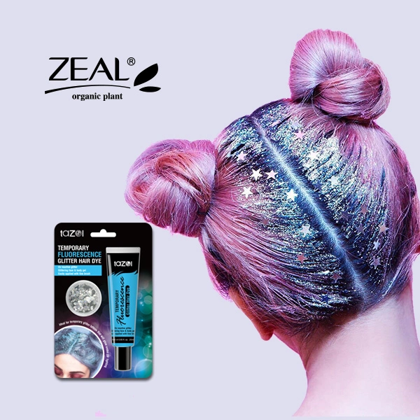 Private Label OEM Hair Treatments Blue Color Hair Dye Temporary Fluorescence Glitter Hair Stylinghair & Body Hair Color