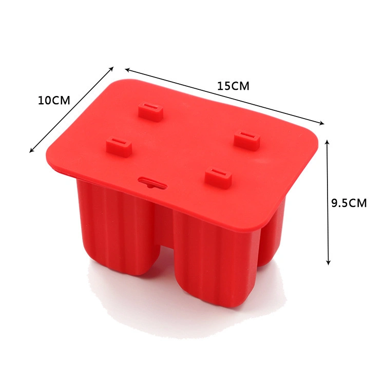 Moule à crème glacée en silicone à 4 cellules à libération facile Bac à glaçons pour la fabrication de glaçons