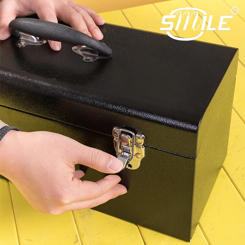 Smile New Design Handle Toolbox Hardware Storage Toolcase with Metal Removable Tray
