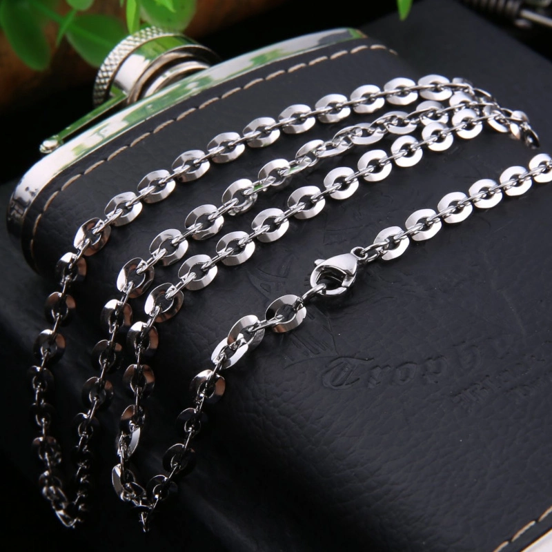 Stainless Steel Necklace Flat Link Cable Chain for Fashion Accessories
