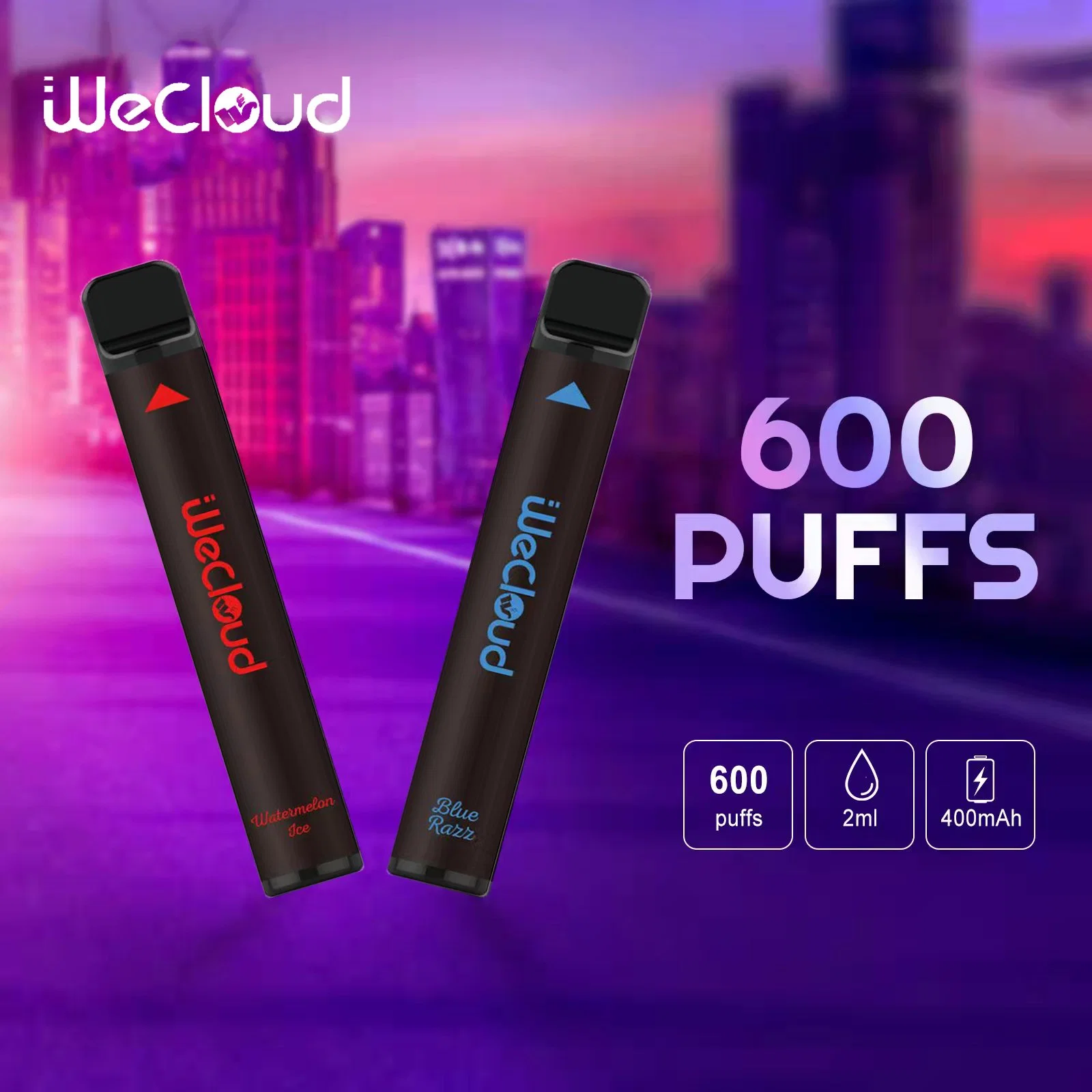 Prix usine Vente en gros I Vape Wecloud DPT 2ml évaporateur personnalisé 600 800 comprimés de stylo 20mg sans nicotine logo OEM E Cigarette avec bobine en maille et système de sécurité enfant