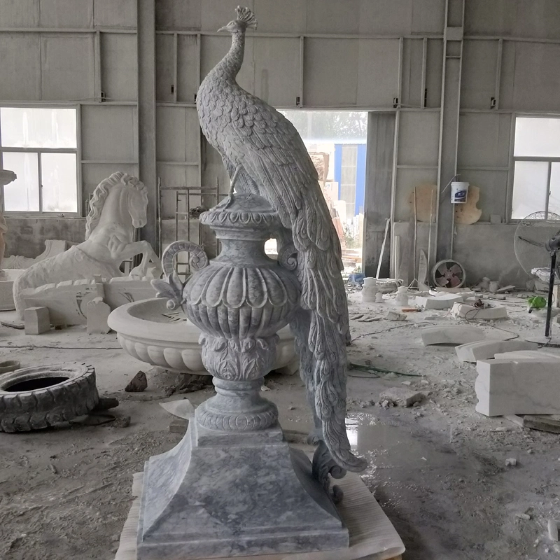 Outdoor Large Natural Granite Statue Marble Wing Lion Sculpture for Outdoor Garden Decoration