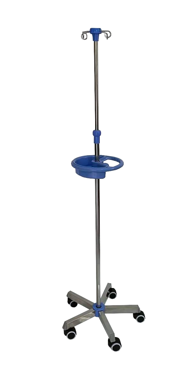 MN-IV Medical Height-Adjustable خمسة عجلات حامل إنصهار من الفولاذ المقاوم للصدأ عمود دمج يعتمد على أربعة