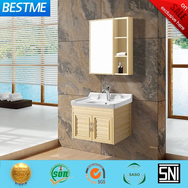 PVC Bathroom Sanitary Ware Vanity Set with Ceramic Basin (by-P4060-2-60)