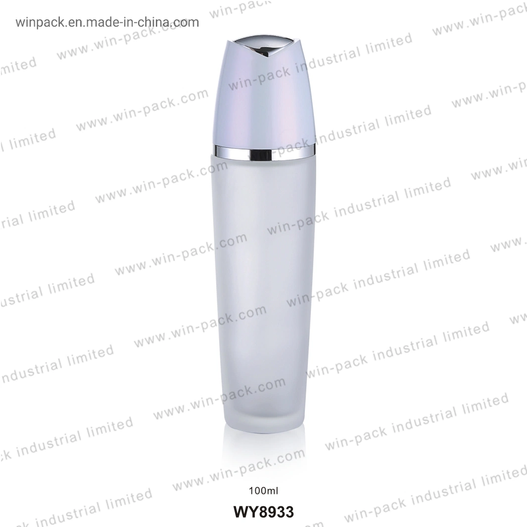 Winpack Factory Supply Frosted Round Glass Pump Cosmetic Bottle Packing