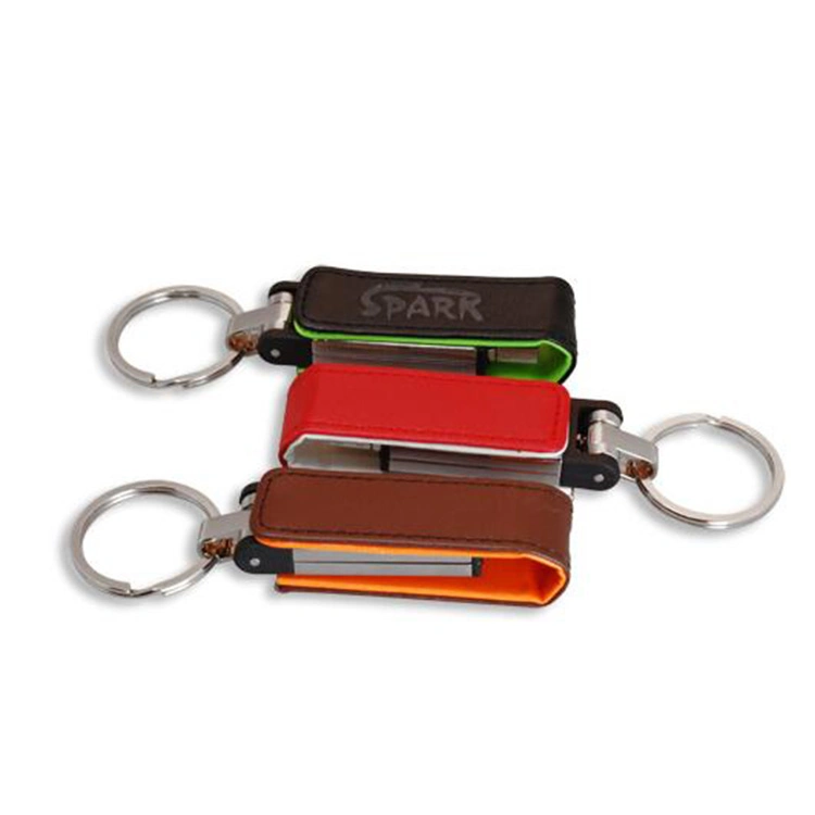 Happy Holidays Logo Printing Leather USB Flash Drive