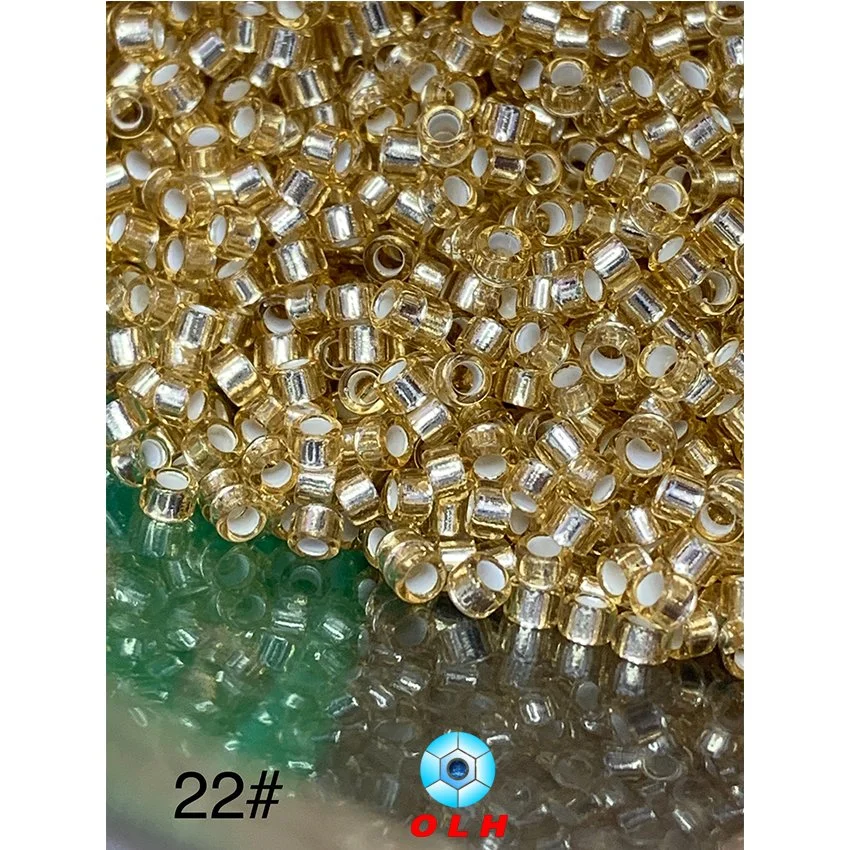 Factory Direct Sale Wholesale/Supplier #22 Round 2.5mm Gold Yellow Glass Seed Beads Machine Glass Beads for Garment & Jewelry Making & Embroidery Machine