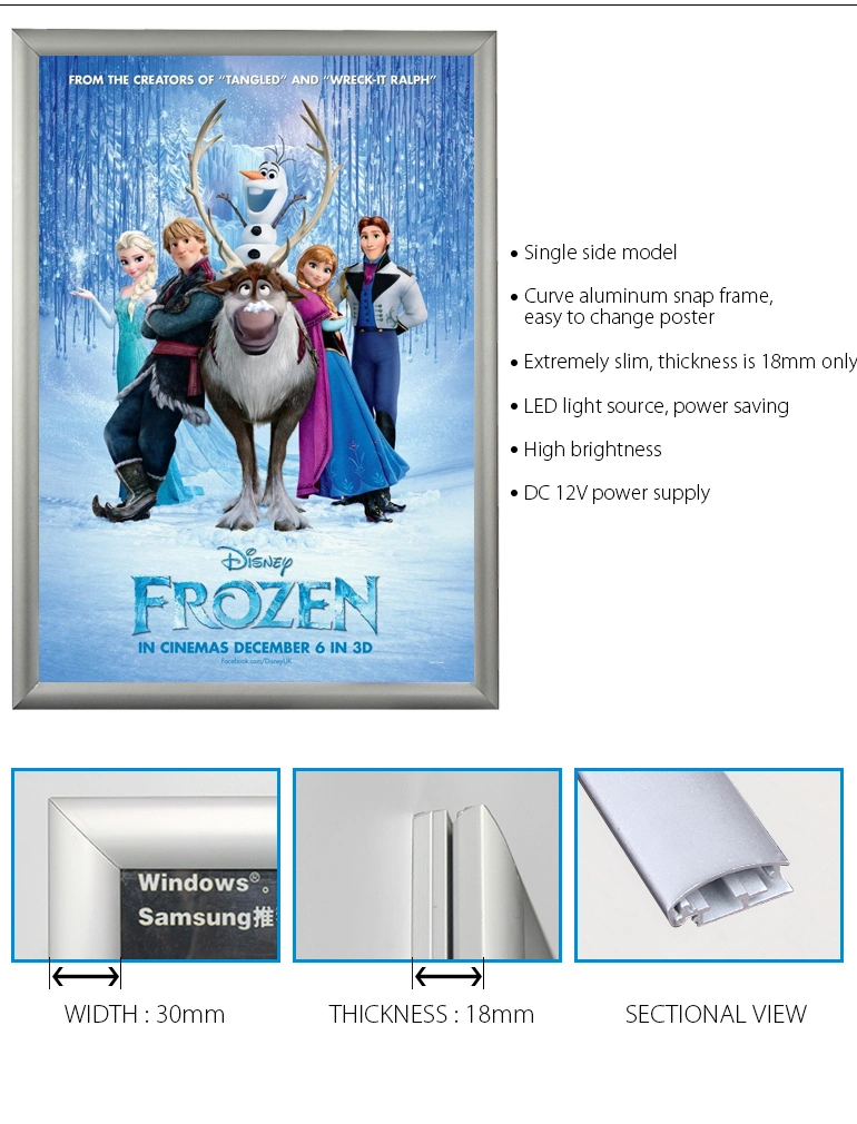 A4 A3 A2 A1 A0 Slim LED Illuminated Wall Mounted Frame Poster Display Menu Board