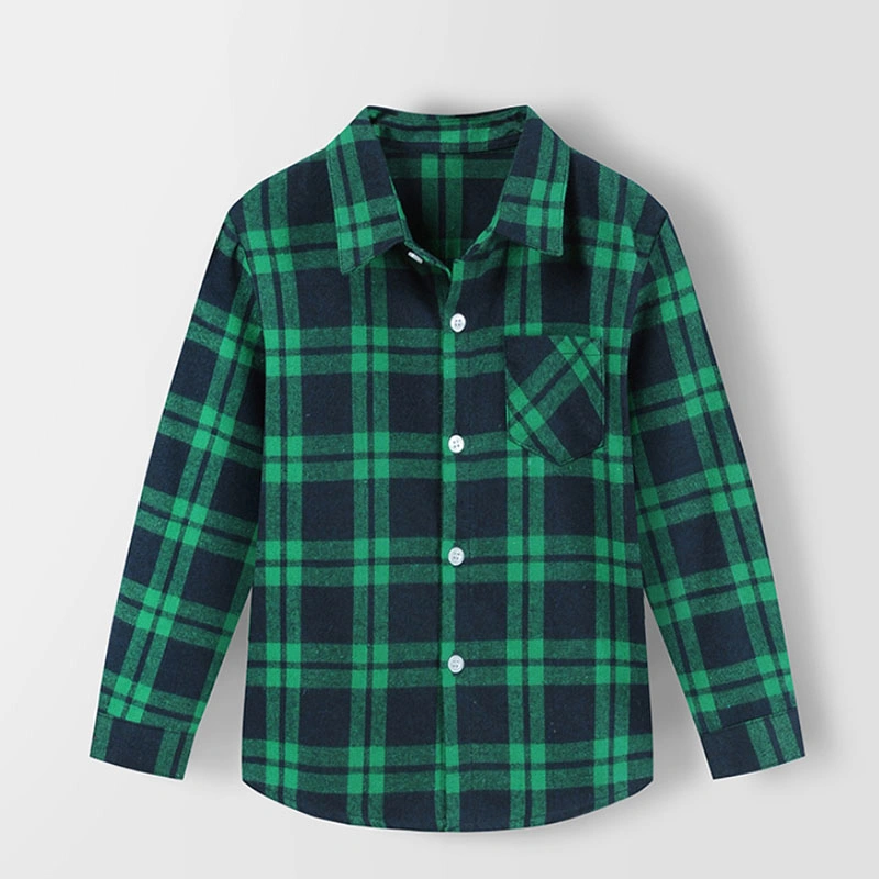 Custom Boys Shirts Classic Casual Flannel Plaid Child Shirts Kids School Blouse Red Tops Clothes Kids Children Plaid Years Kids Boy Wear