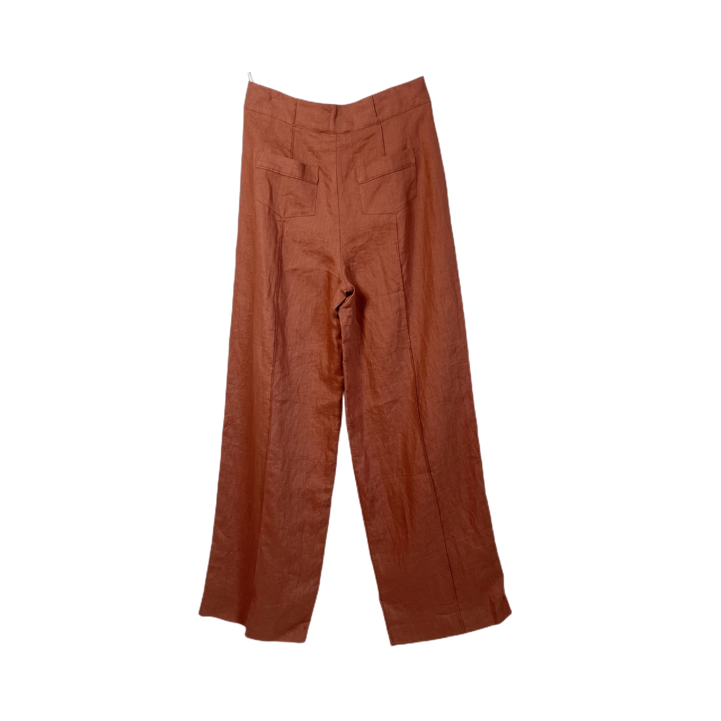 Pantalón de pata ancha informal de cintura alta para mujer de diario con botón Pantalón de pata recta