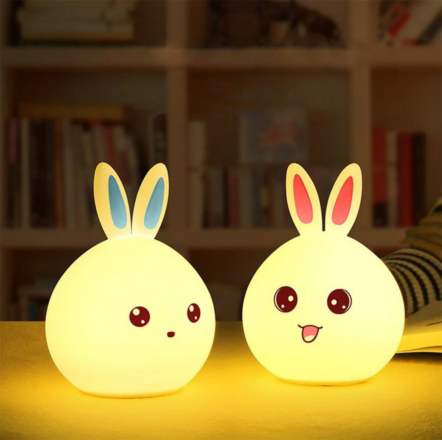 Silicone Coelho lâmpada LED portátil Bunny Lamp recarregável USB