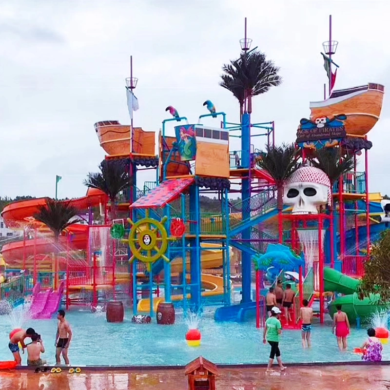 Équipement de parc aquatique à grande échelle personnalisé pour adultes, toboggan en fibre de verre pour enfants.