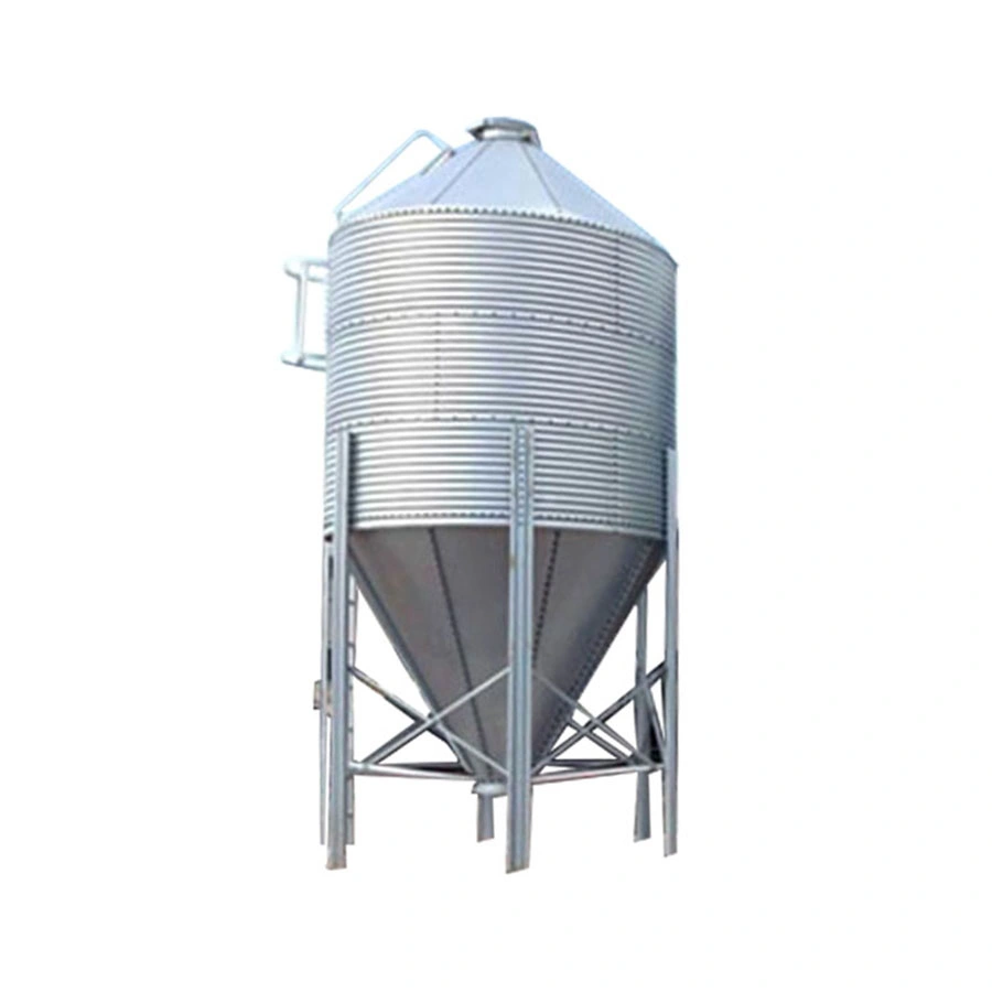 New Design Concrete Column Steel Cone Bucket Base Poultry Chicken Feed Galvanized Silo