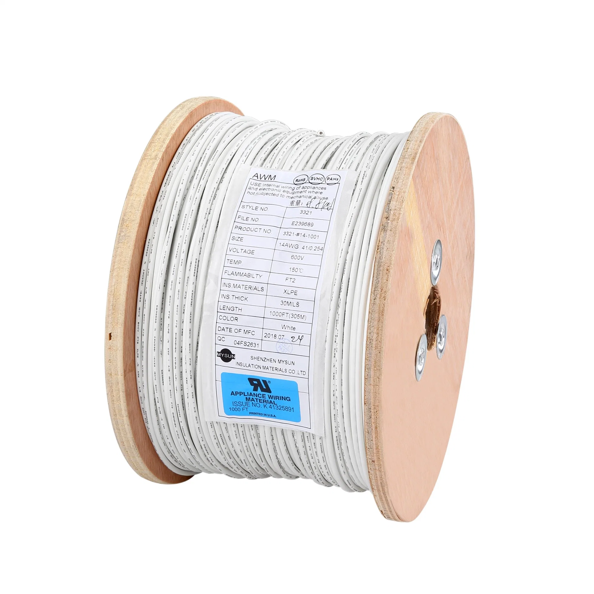 Fil électrique câble XLPE Fil électrique isolé en cuivre étamé 26-9AWG Câble 600V