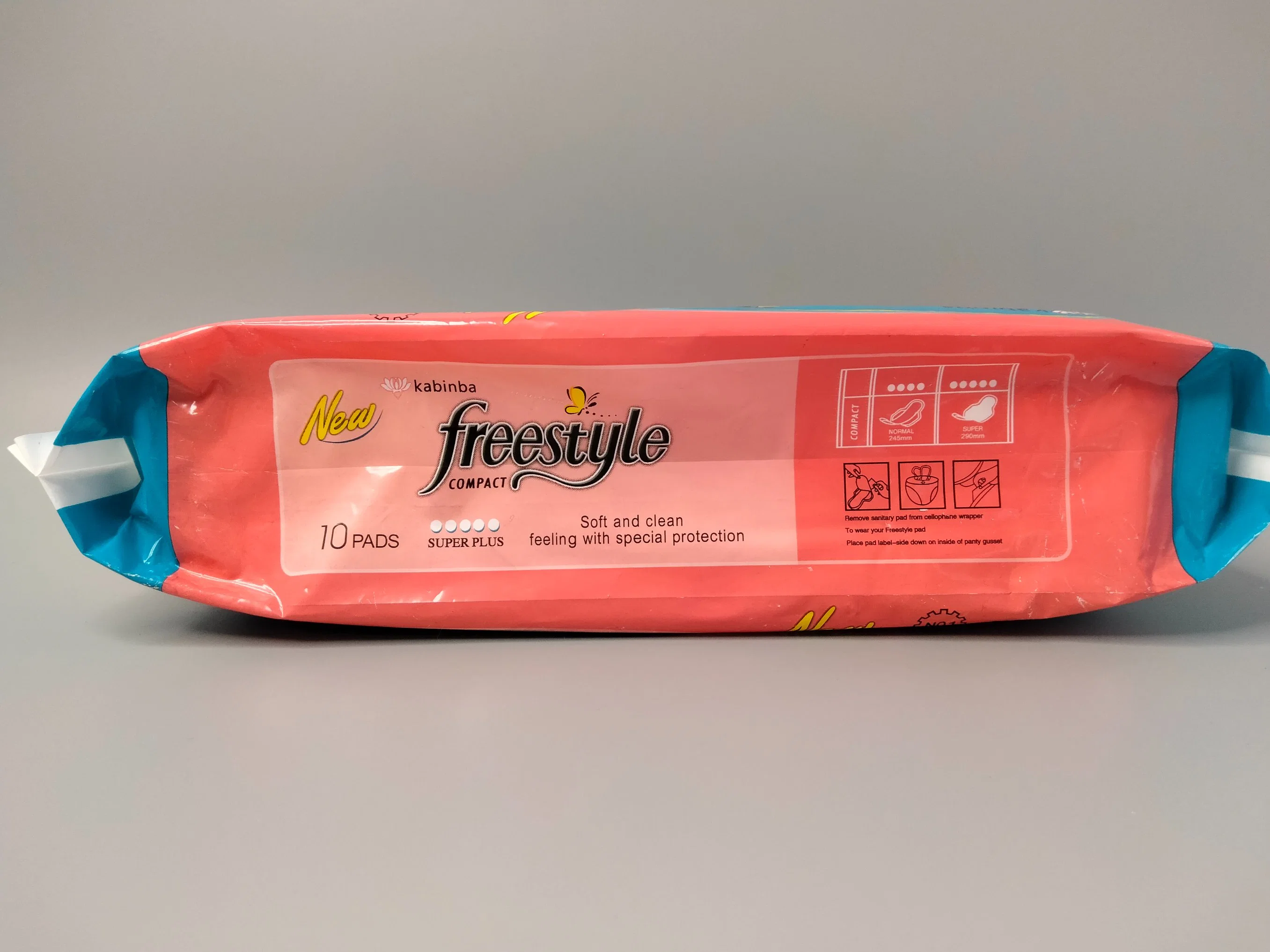 Logotipo personalizado Freestyle antibacteriano suave y super limpio, además de toalla sanitaria desechable para la noche