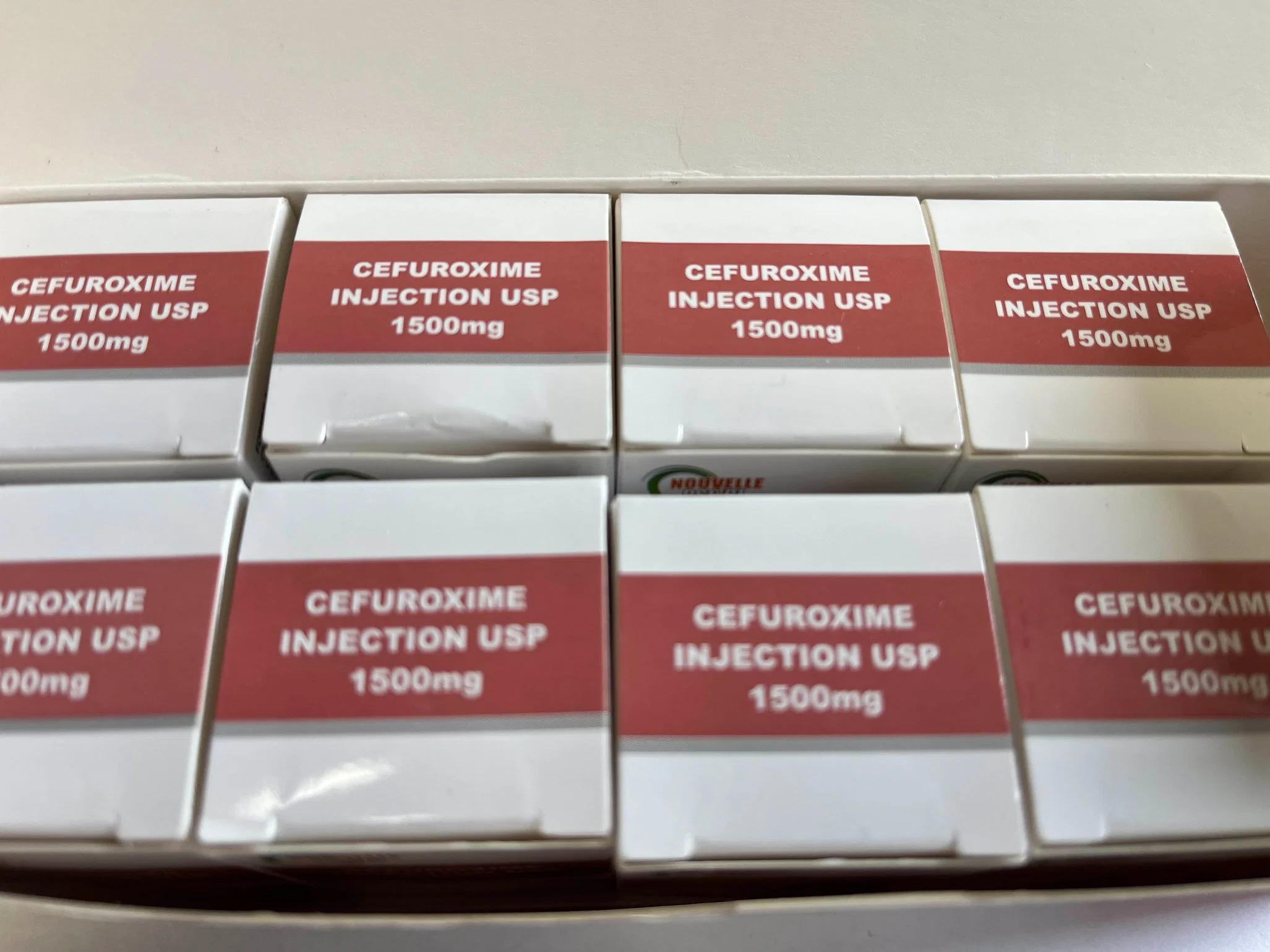 Medicina GMP Cefuroxima Sodio para inyección 1500mg/15ml USP antibiótico estándar