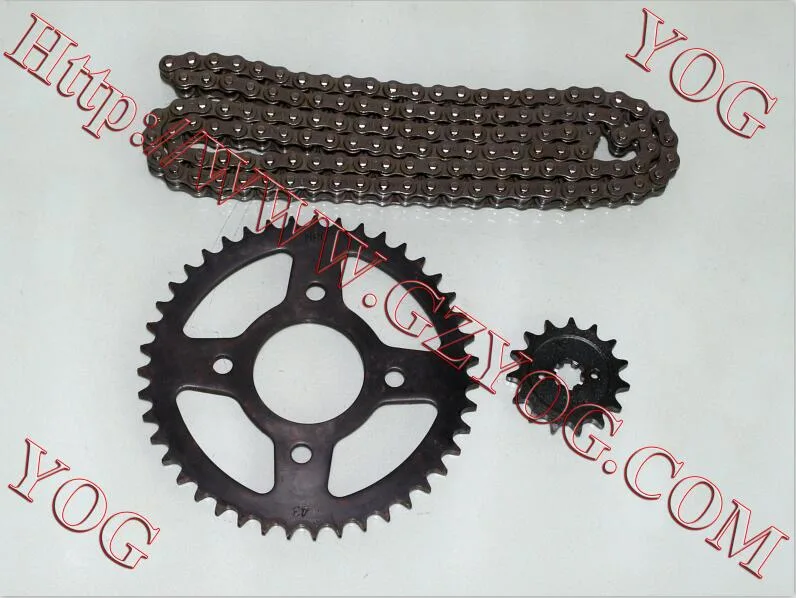 Yog Motorcycle Spare Parts Chain and Sprocket Transmission Set Dy100 Cg125 Bajajpulsar135