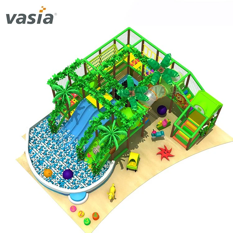 El Parque de Diversiones Vasia soft playground para niños el tema de la selva Ball Pool