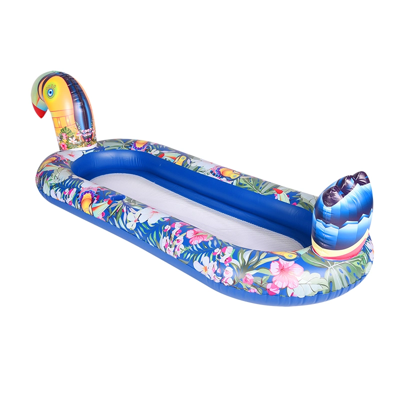 PVC Inflatable Swimming Toucan Pool Float Lounge Chair with Mesh Pool Mattress