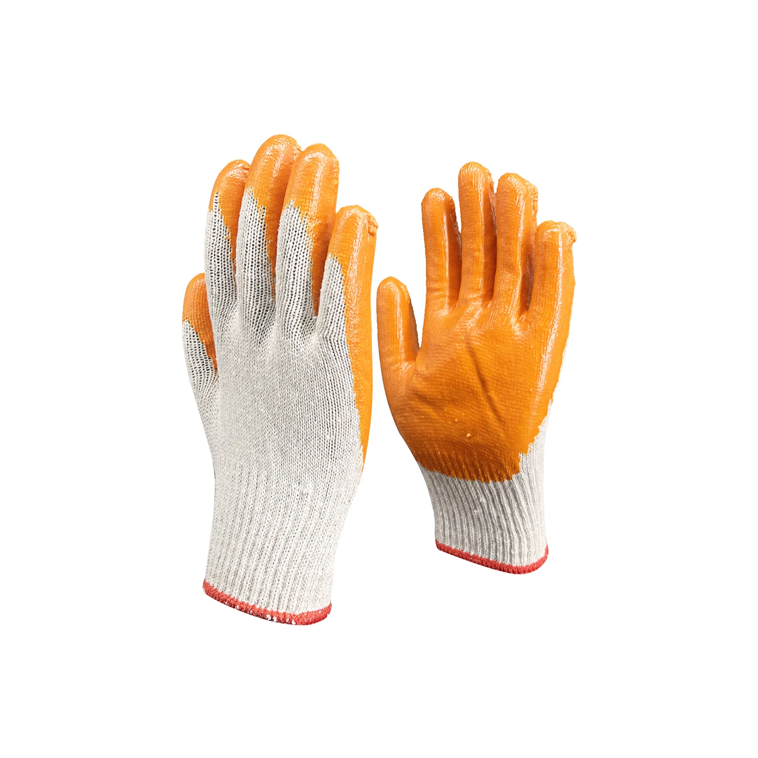 Prix de gros 30-80g/Paires de gants en coton tricoté enduits de latex pour la protection des mains, l'industrie, la construction, la sécurité et le travail.