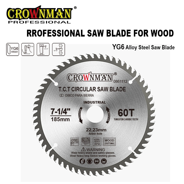 Crownman Industrial Grade T. C. T Saw Blade with Yg6 Blade