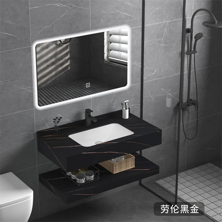 60-120cm Multi Sizes Colors Rock Slab Bathroom Furniture Wall Hung Wash Basin Solid Surface Vanity