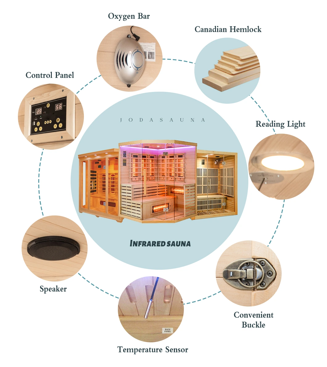 New Design 2 Person Sauna Room Infrared Dry Steam Sauna