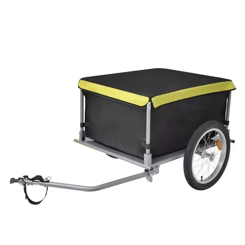 16" Steel Cargo Trailer Ebike Shipping Cart Waterproof Electric Bike Pet Container Bike Folding Trailer with Cheap Price