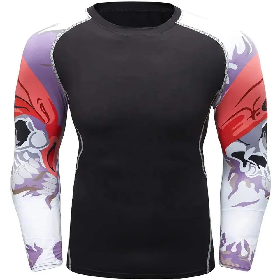 Camiseta de Surf Chaleco Rash Guardia Rush para protegerse del sol las prendas de vestir de compresión de los hombres camisas