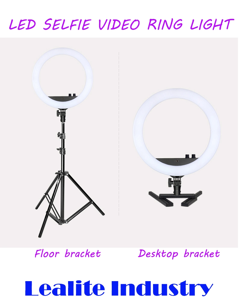 Photographic Lighting with Tripod Stand Phone Holder Beauty Lamp 10W Battery Operated LED Ring Light