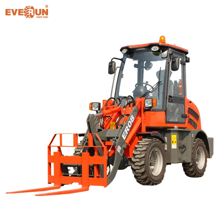 Everun Er08 Mini Loader with Air Seat and Tyre Chain for Sale