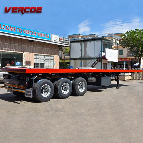 Vercoe 2 3 4 محاور قياسية 65r22.5 الإطار 50 t مسطح شبه المقطورات