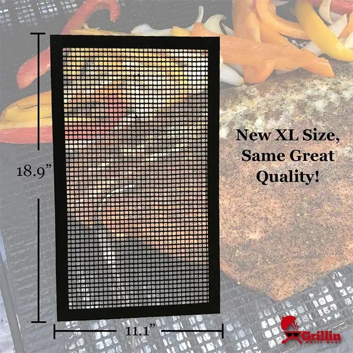 Food Safe Heat Resistant PTFE BBQ Grill Mesh Mat with Edges