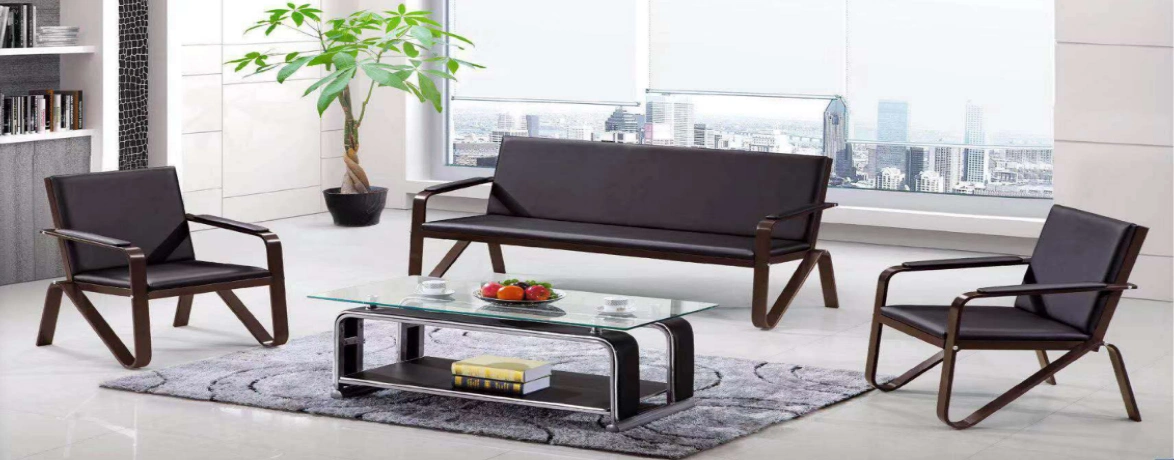 Foshan-Fabrik-Ausgangsmöbel-Wohnzimmer-Möbel-Metallrahmen-Sofa-Stuhl mit Leder