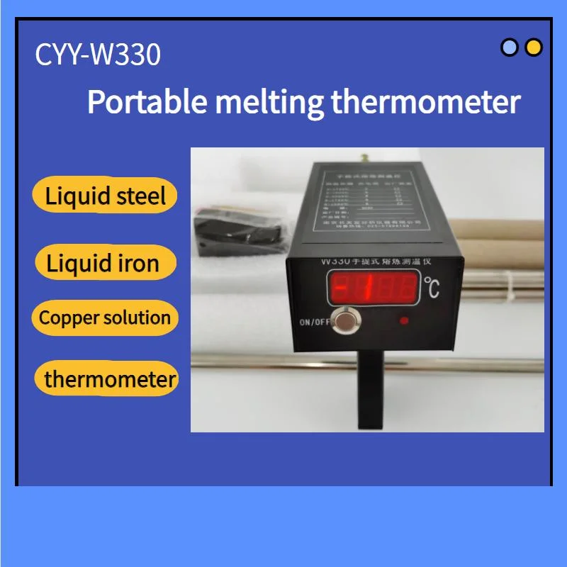 Thermomètre à thermocouple pour la mesure de température de fusion du métal liquide en contact avec la fonte de l'acier fondu, du fer fondu et du cuivre liquide.