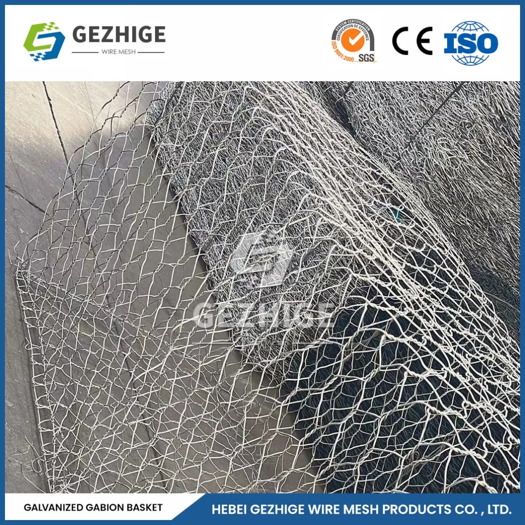 Gezhige 100x120 mm de fabricación de la jaula de malla de alambre 2.0-4.0mm de espesor de alambre recubierto de plástico de malla Gabion China 2.0*1.5*1,0 M Box Gabion galvánica