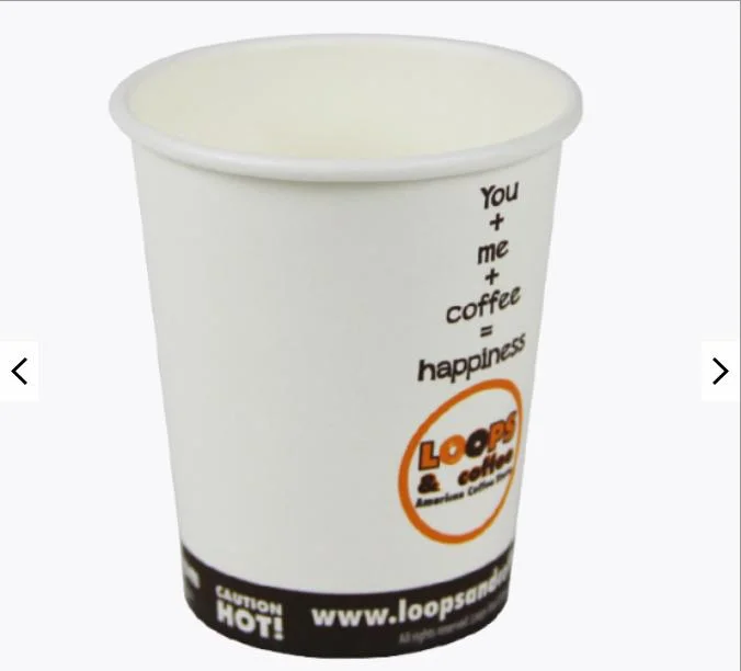 Disposable Customized Printing Single Wall Paper Cups with Lids for Coffee