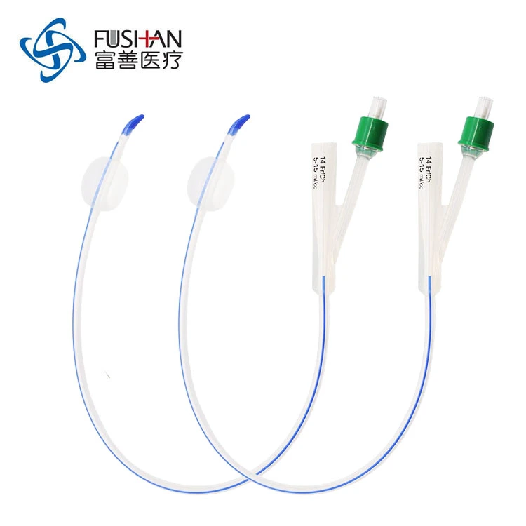 Fushan Medical Silicone Foley Catheter, Tieman Foley Catheter, with Coude Tip, Coude Foley Catheter