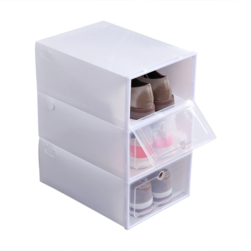 Shoe Storage Box Clear Plastic Rack Transparent Container Drawer Cabinet