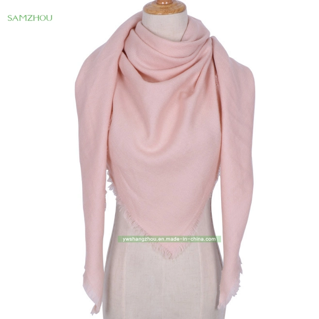 Foulard tendance en cachemire triangle longue unie Dame couverture douce hiver