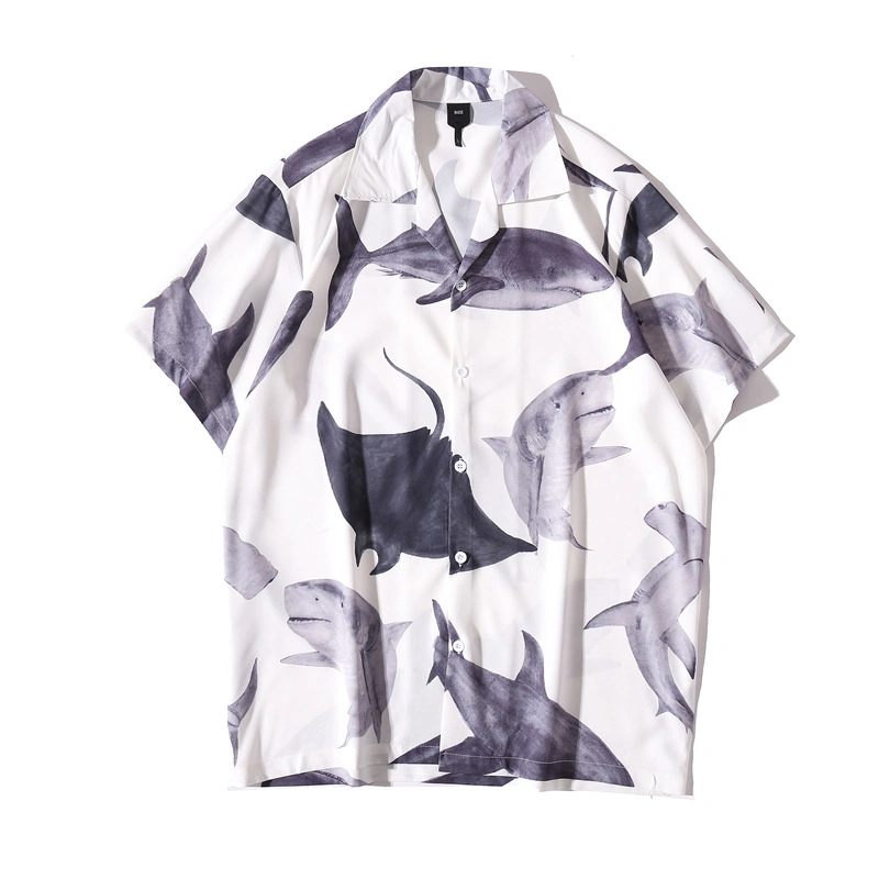 Men's Hawaiian Shirts for Casual 3D Printed Shirts Loose Short-Sleeve Beach Blouses Tops Shirt