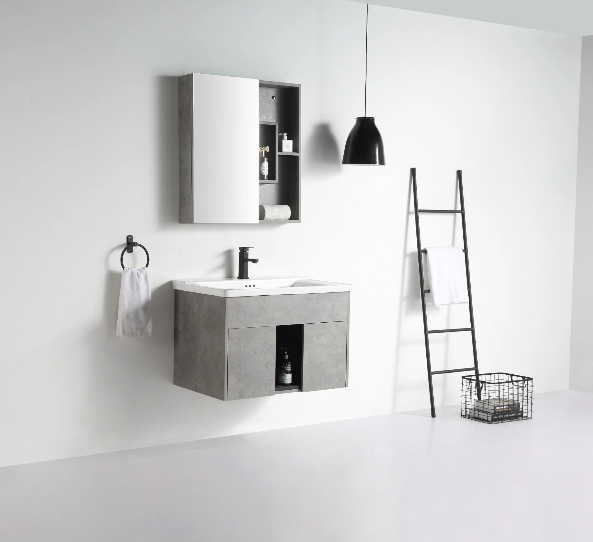 Mobiliario de baño pared cazado Gris Armario espejo Vainity lavado de cerámica Accesorios para baño lavabo lavabo lavabo lavabo lavabo lavabo lavabo lavabo